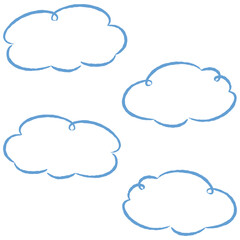 シンプルでおしゃれな手描きの吹き出しセット