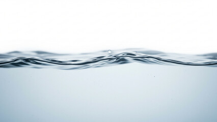 Clear water flows in soft undulations on a white surface