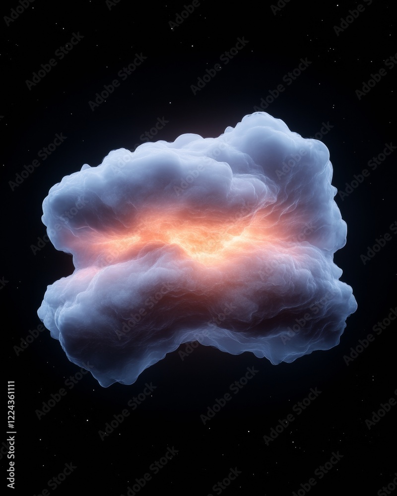 Aufkleber Ethereal Cosmic Visualization Glowing Supernova Cloud with Radiant Ionized Textures - Space Art for Modern Design and Innovative Marketing in Tech Industries