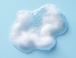 Cleansing Foam Bubble on Pastel Blue Background