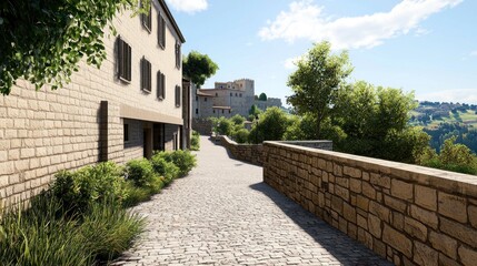 Obraz premium Picturesque Hilltop Village