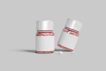 Blank Plastic Packaging bottle with pills