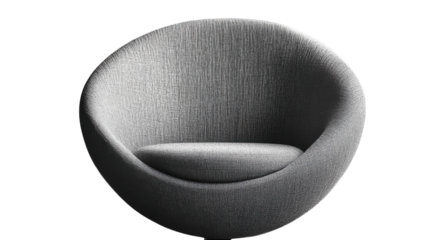 Elegant gray armchair exuding modern design and comfort in a bright interior space