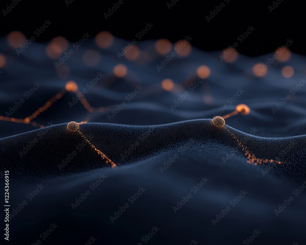 Aufkleber Digital Network Aesthetic Glowing Nodes on Textured Surface - Empowering Decentralized Finance in Tech-Driven Ecosystems and Blockchain Innovation