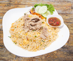 Pork fried rice, food laos, thai land