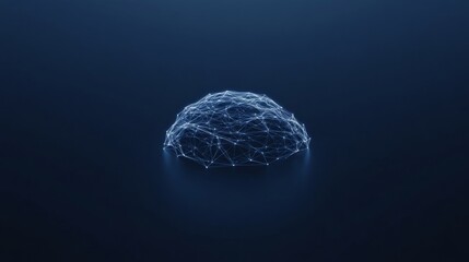 Glowing Blockchain Coin Network Abstract Digital Nodes Amidst Dark Blue - Innovative Crypto Finance Content and Decentralized Trading Solutions