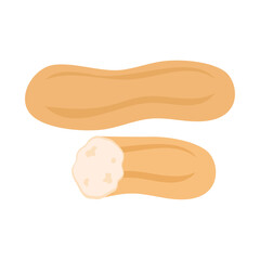油麩。フラットなベクターイラスト。
Deep-fried fu (wheat gluten). Flat vector illustration.