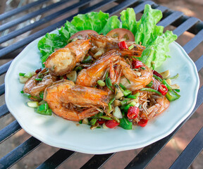 Garlic Chili Shrimp,fried shrimp, spicy food