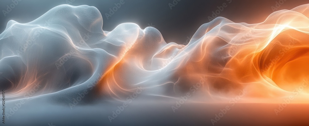 Fototapete grayscale abstract digital art soft lighting smooth gradient minimalist background design
