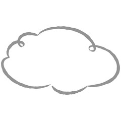 シンプルでおしゃれな手描きの吹き出し（カラー・単体・横書き）