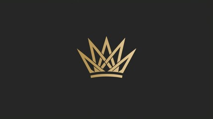 Elegant gold crown logo design on a dark background showcasing regal beauty and sophistication