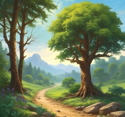 Obraz premium Illustration of green world.