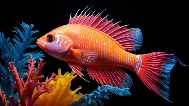 Colorful Behavior and Habitat of Pseudanthias squamipinnis in Coral Reefs