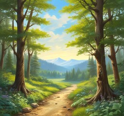 Naklejka premium Illustration of green world.