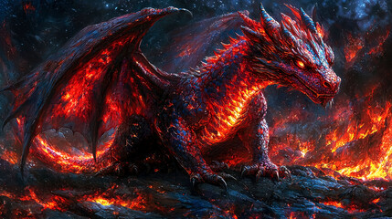 Fiery Dragon: A Masterpiece of Fantasy Art