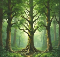 Illustration of green world.