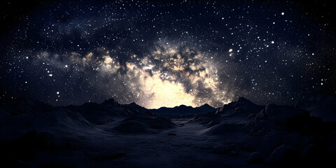 Fototapeta premium Cosmic Mountain 3D Render