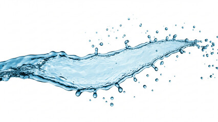 An isolated water splash displayed on a white surface