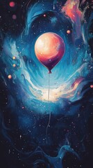 A Cosmic Balloon Ascends Through Starry Nebulae