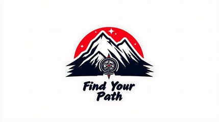 Obraz premium Find Your Path A Motivational Mountain Landscape Illustration