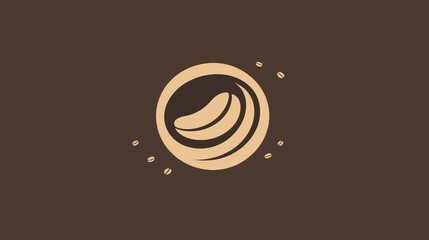 Coffee bean logo design in a minimalist style with a dark background showcasing elegance and simplicity