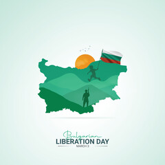 Obraz premium Bulgarian Liberation Day. Bulgarian Liberation Day creative design for social media post
