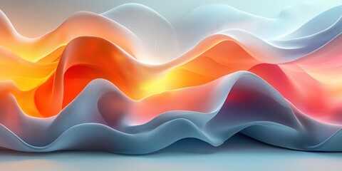 Futuristic Flowing Curves Abstract Digital Art with Pastel Colors