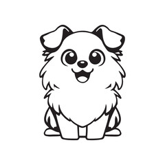 Obraz premium Cute Puppy Illustration black and white background
