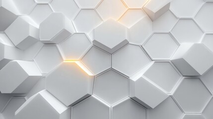 Naklejka premium Minimalist Hexagon Design Clean Background with Copy Space 3D Illustration