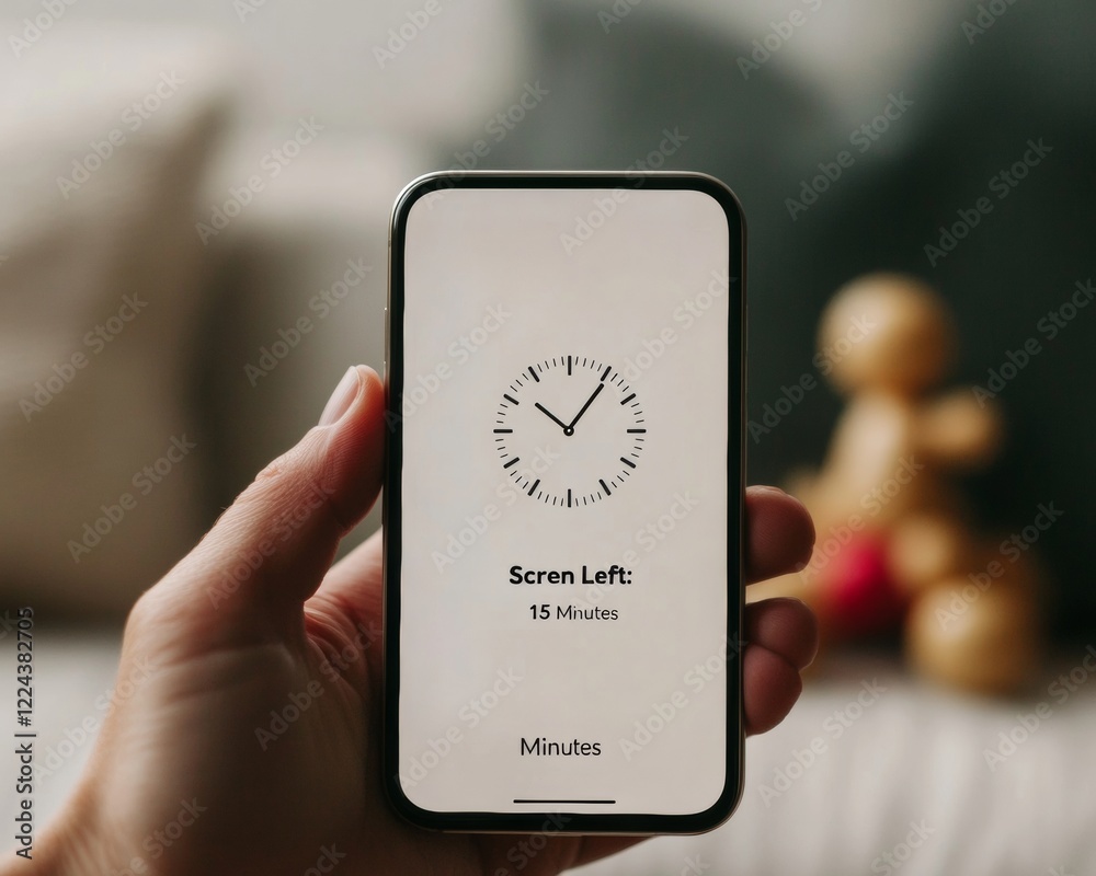 Aufkleber Minimalist Digital Parenting Sleek Smartphone Screen Time Tracker with Minimal UI Design for Modern Family Health and Digital Wellbeing Engagement