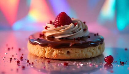 cupcake with cream and chocolate at world nutella day