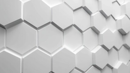 Naklejka premium Minimalist White Hexagon Background with Copy Space and Soft Lighting