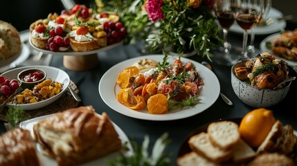 Warm mother's day brunch celebration cozy setting intimate gathering and delightful food photography moments