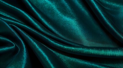 Obraz premium Smooth elegant green silk or satin luxury cloth texture can use as abstract background. Luxurious background design.