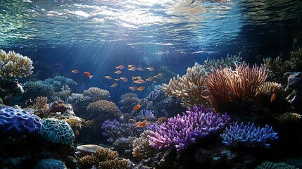 Obraz premium Beneath the waves exploring coral reefs ocean depths marine life vibrant ecosystem underwater serenity for nature lovers