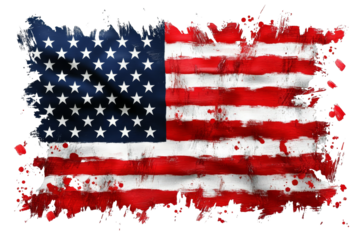 [Transparent Background PNG]Abstract American Flag Illustration with Bloodstains