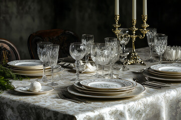 Elegant table setting for a festive meal