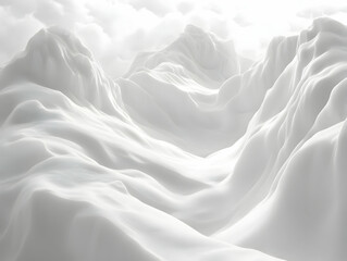 Obraz premium White 3D Mountain Landscape Illustration