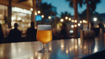 Enjoying a Refreshing Beer in a Cozy Bar Atmosphere