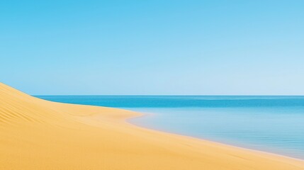 Sandy Beach and Azure Ocean