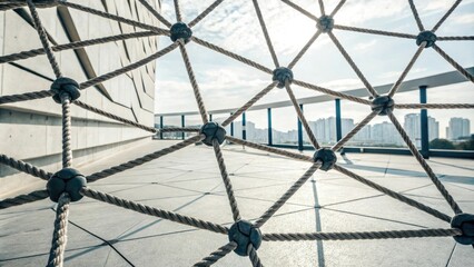 Geometric representation of interconnected relationships, texture, minimalist