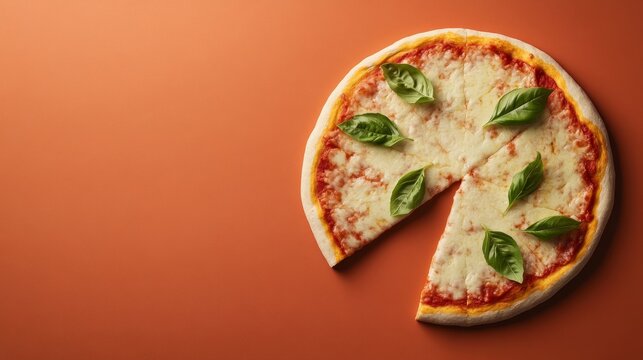 Contemporary Pizza Presentation Artisanal Wooden Board with Fresh Toppings and Neat Circular Bases - Culinary Content and Dynamic Restaurant Menu Styling - Powered by Adobe