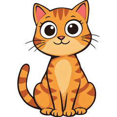 Obraz premium Adorable Orange Tabby Cat Sitting Calmly with a Sweet Expression
