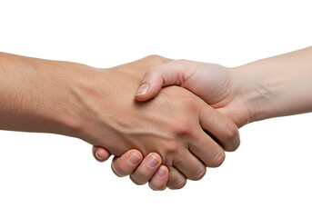 closeup of an handshake isolated on white