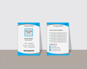 Print, ID card vector template for print, Professional ID card, Identity Card, Creative Design, Customizable design for Print or digital use, Adobe Illustrator Vector file high-quality for Branding. 