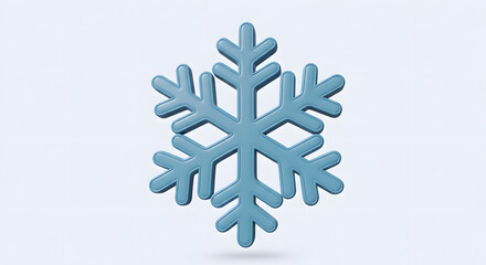 3D Blue Snowflake Icon Winter Design Element isolated on white background. Generative AI