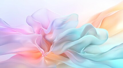 Obraz premium Elegant flowing fabric patterns abstract art digital artwork soft color palette aesthetic design modern creativity