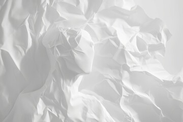 Obraz premium White Crumpled Paper Background, Minimalist and Textured Design