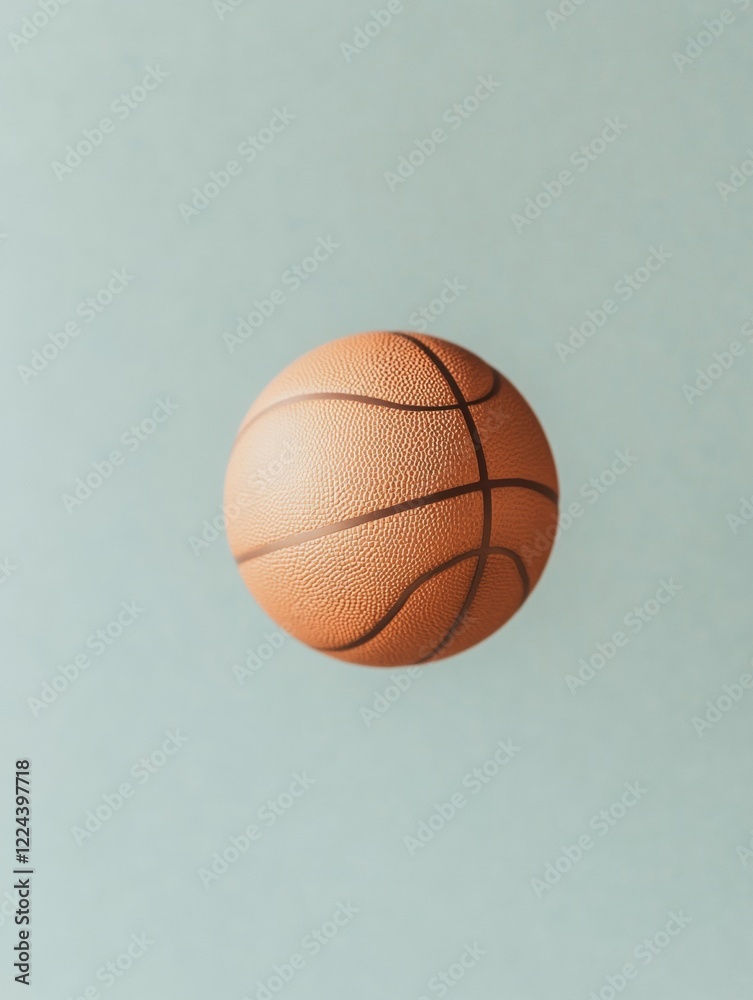 Aufkleber futuristic tech basketball textured ball in ai-enhanced arena for dynamic virtual team sports and mo