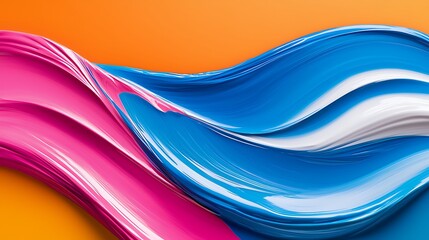 Obraz premium Dynamic Swirling Paint in Vibrant Blue, Pink, and White